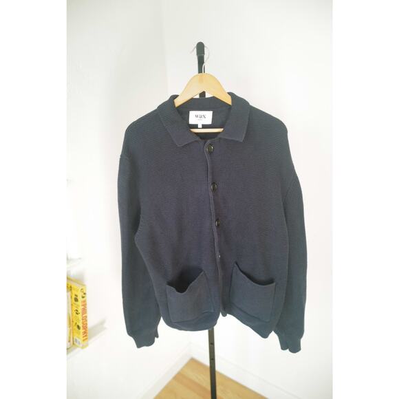 Navy Wax London Cardigan - Large
